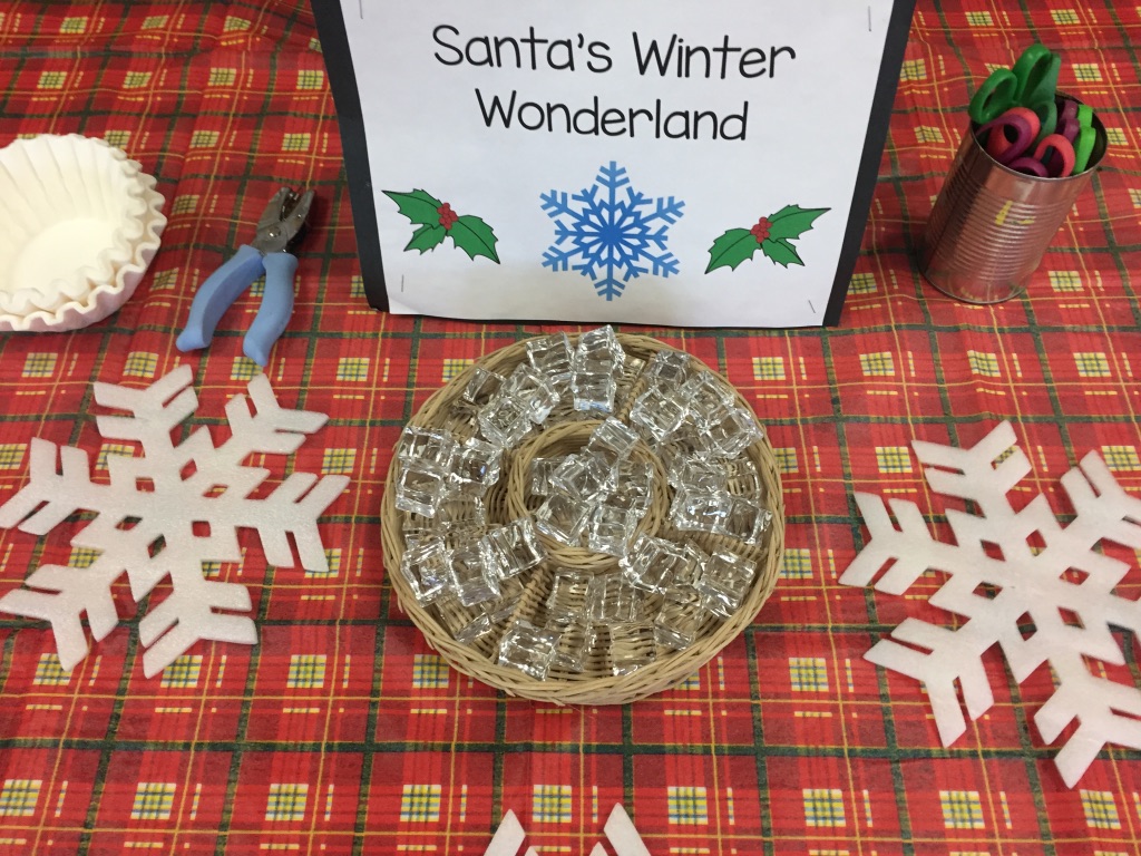 North Pole party - ice cube stacking challenge