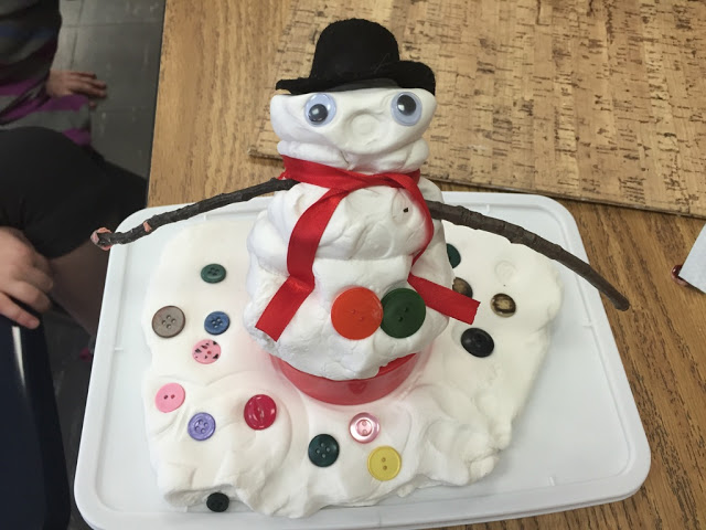 kindergarten play dough snowmen
