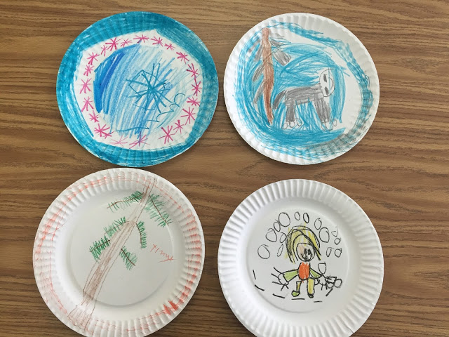 kindergarteners create a board game to apply learning about winter