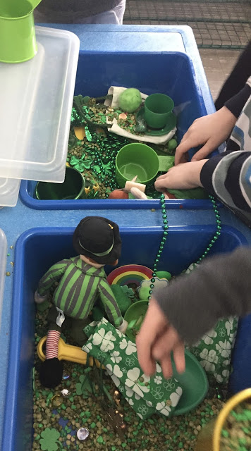 St. Patrick's Day Centers - sensory table