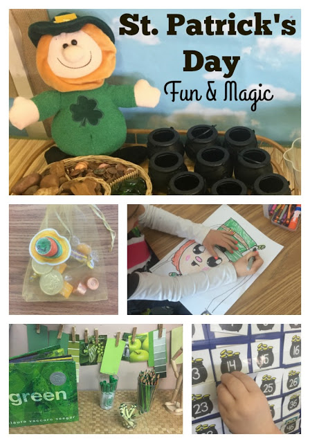 St. Patrick's Day activities in Kindergarten classroom