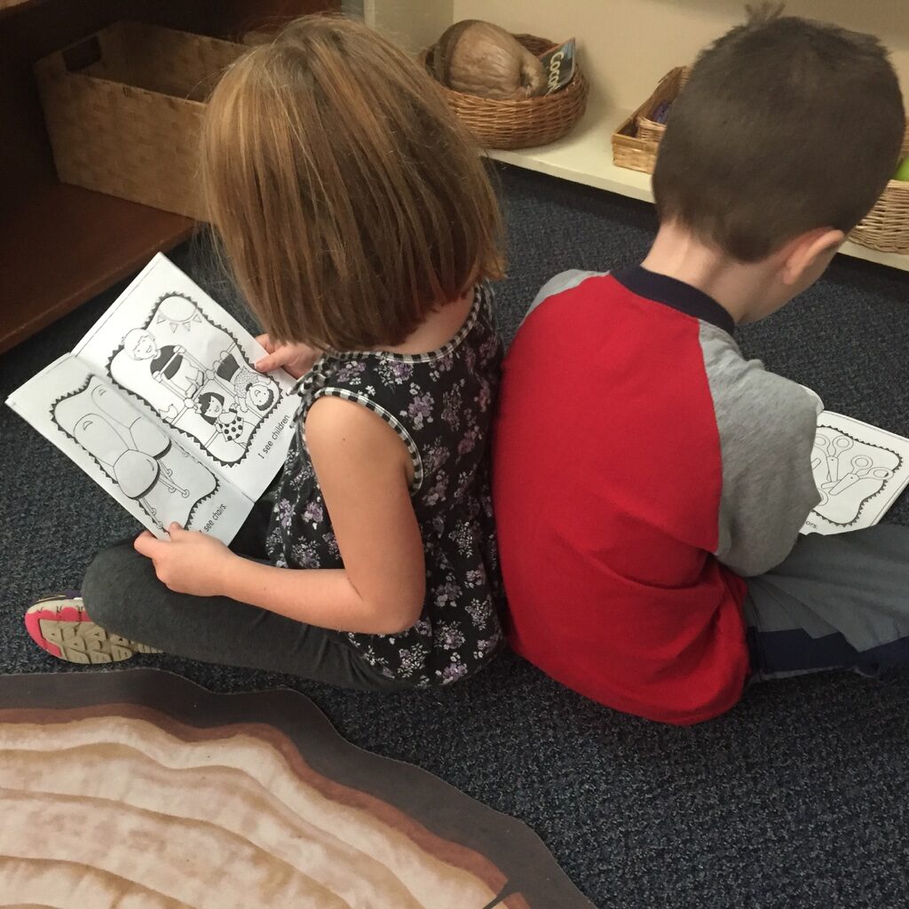 buddy reading in kindergarten