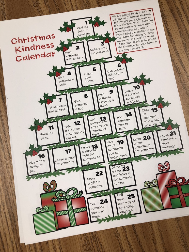 take home christmas kindness countdown calendar