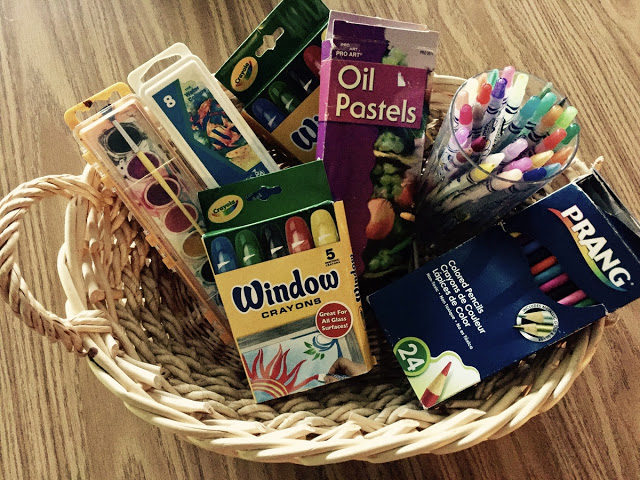 art supplies for our christmas kindness countdown calendar