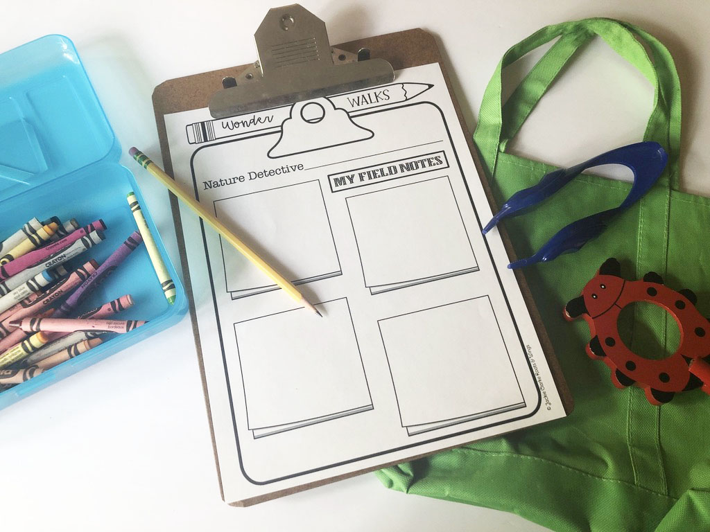 recording sheet for fall nature walk in preschool or kindergarten