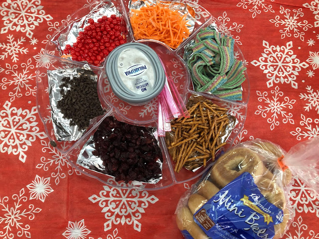 winter themed center 5: build a bagel snowman