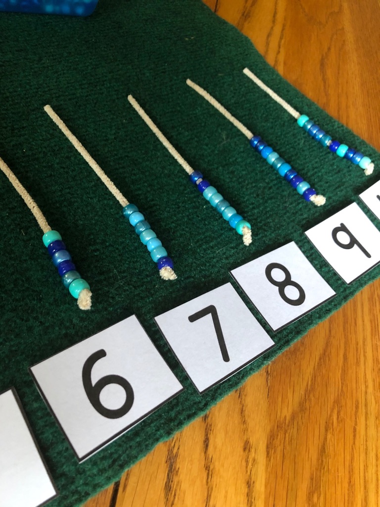 fine motor beading for teaching number sense