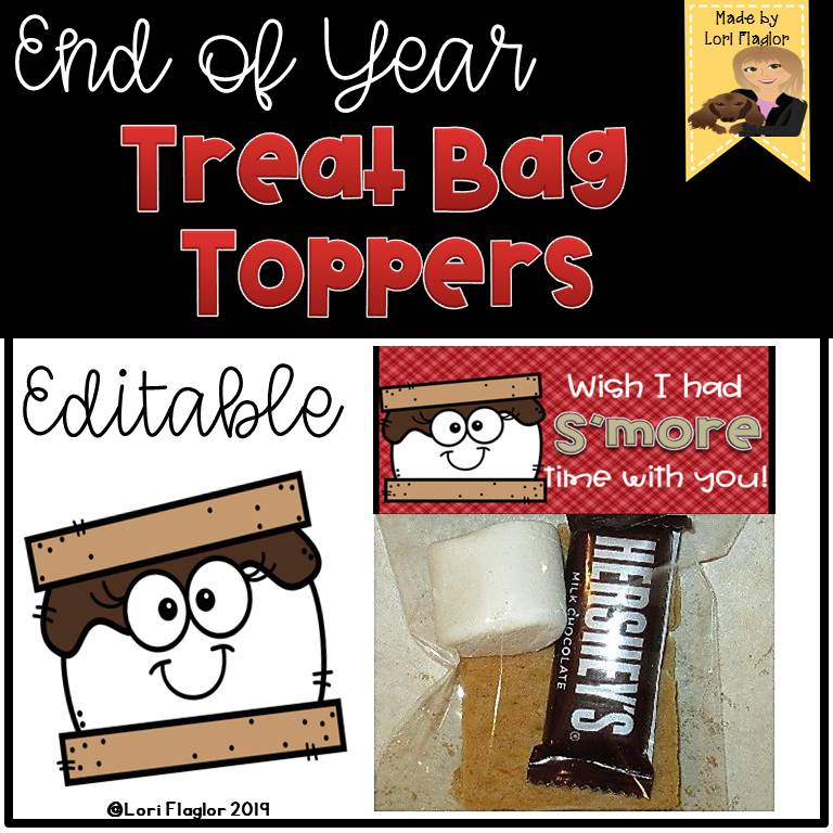 end of year goodbye gift treat bag topper