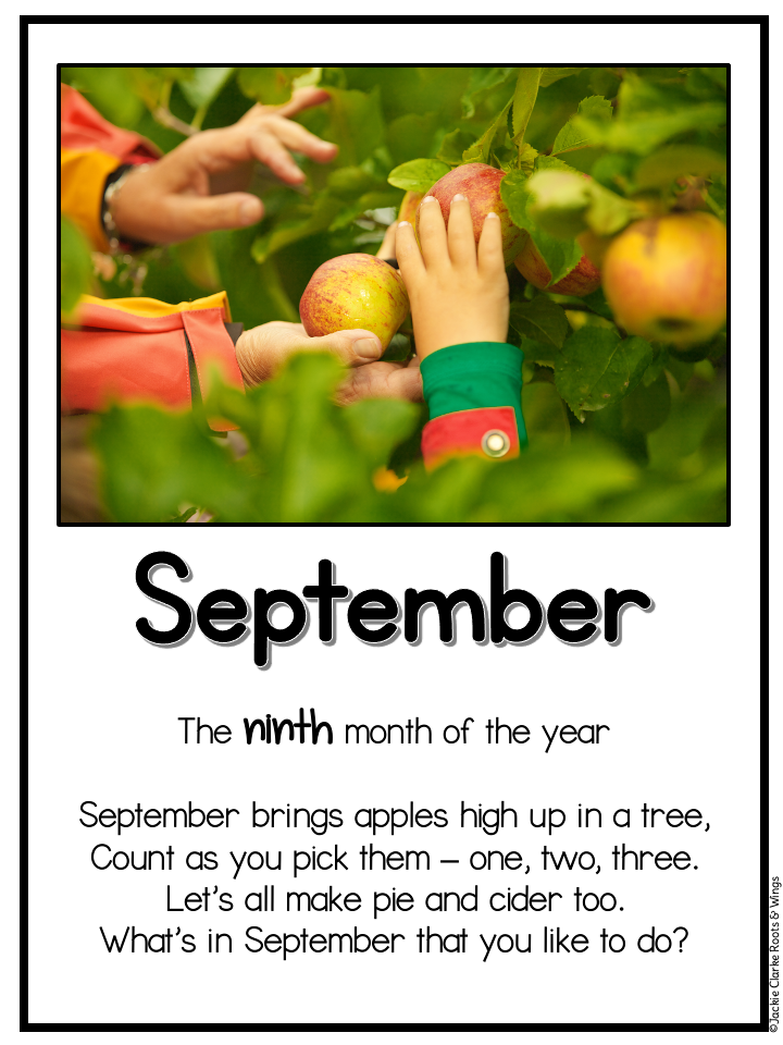 monthly calendar rhyme for kindergarten calendar routine